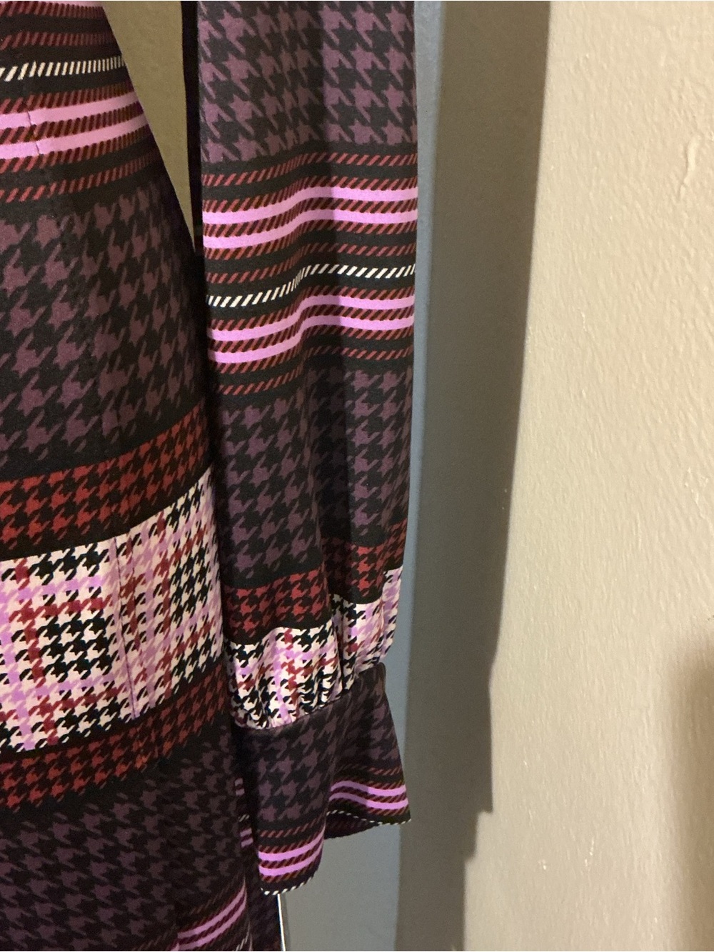 Donna Morgan NWT Size 16 Multicolor Plaid Stripe Long Sleeve Dress - Picture 10 of 11